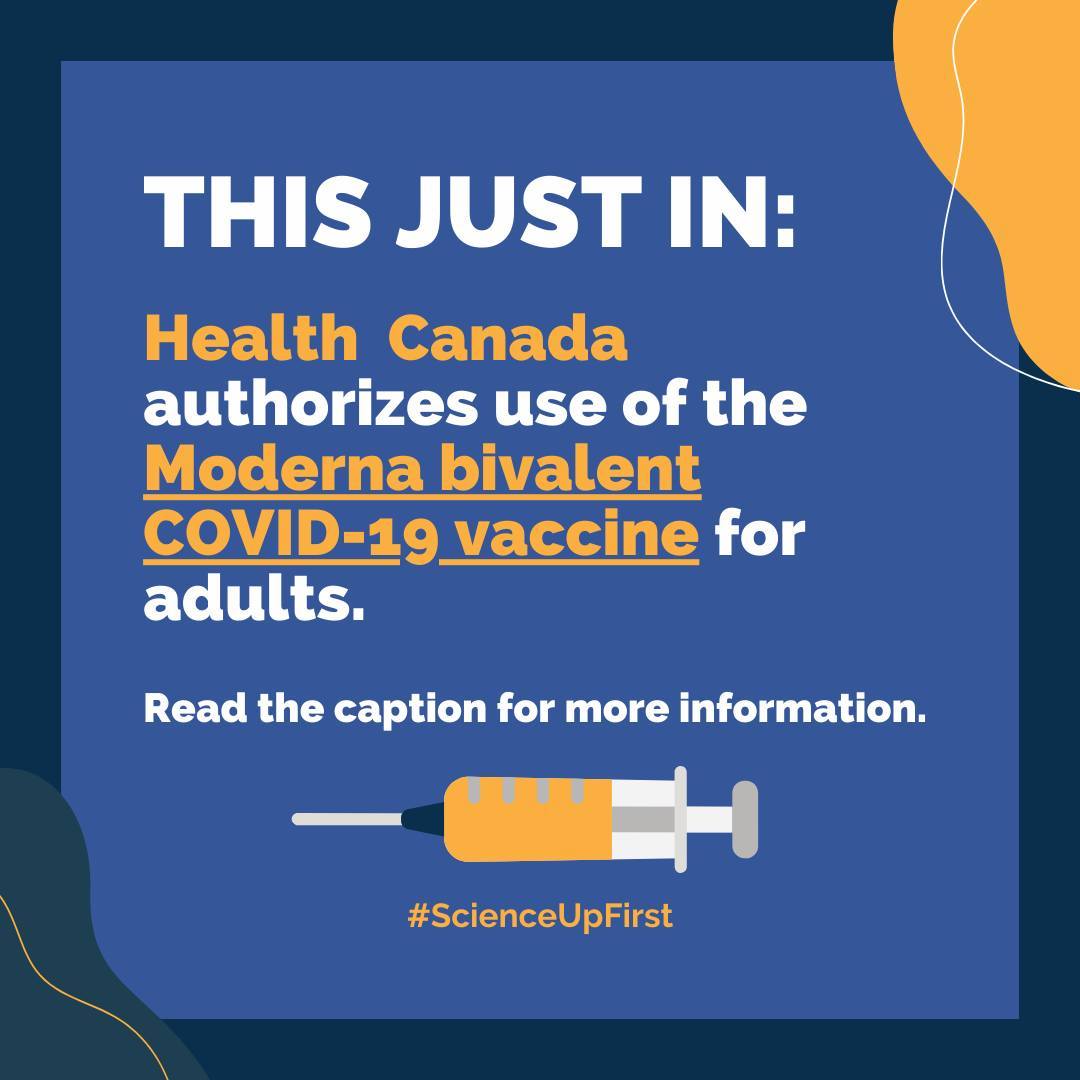 Health Canada authorizes use of the Moderna bivalent vaccine for adults