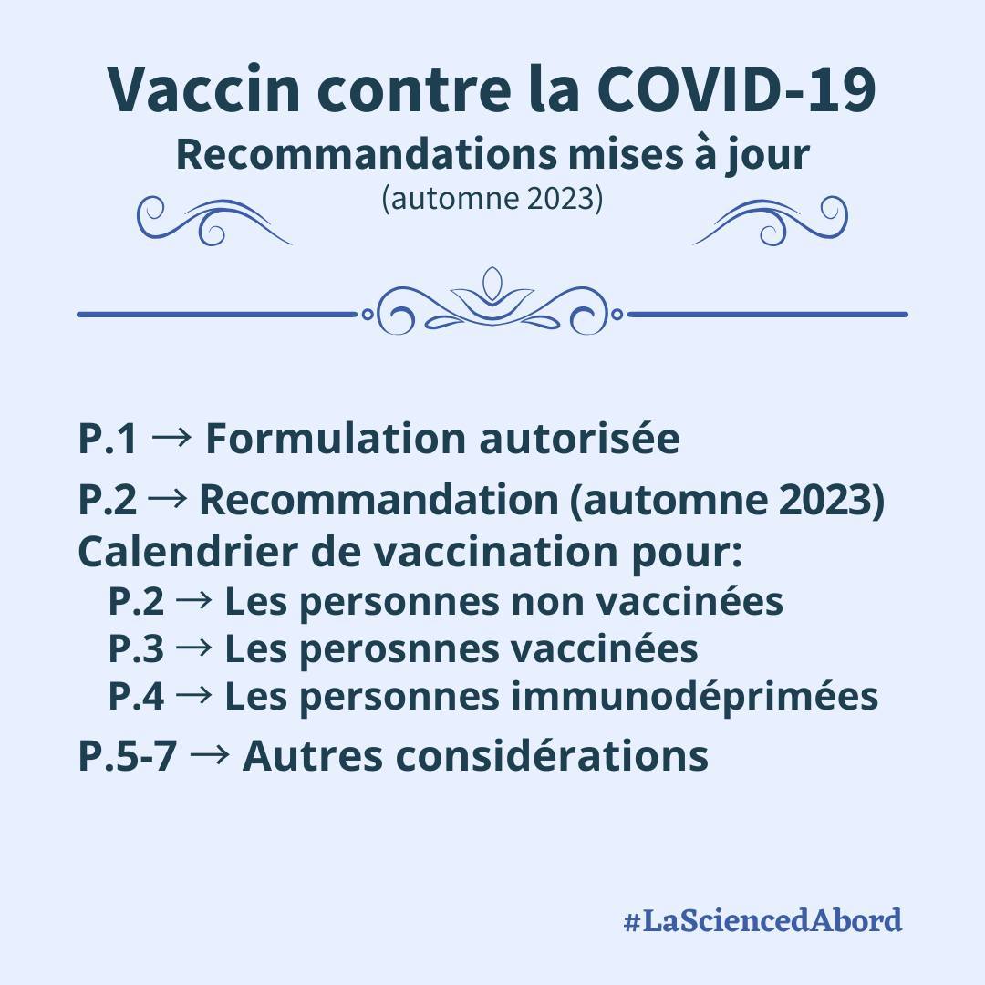 Recommandations COVID-19 mises à jour, automne 2023